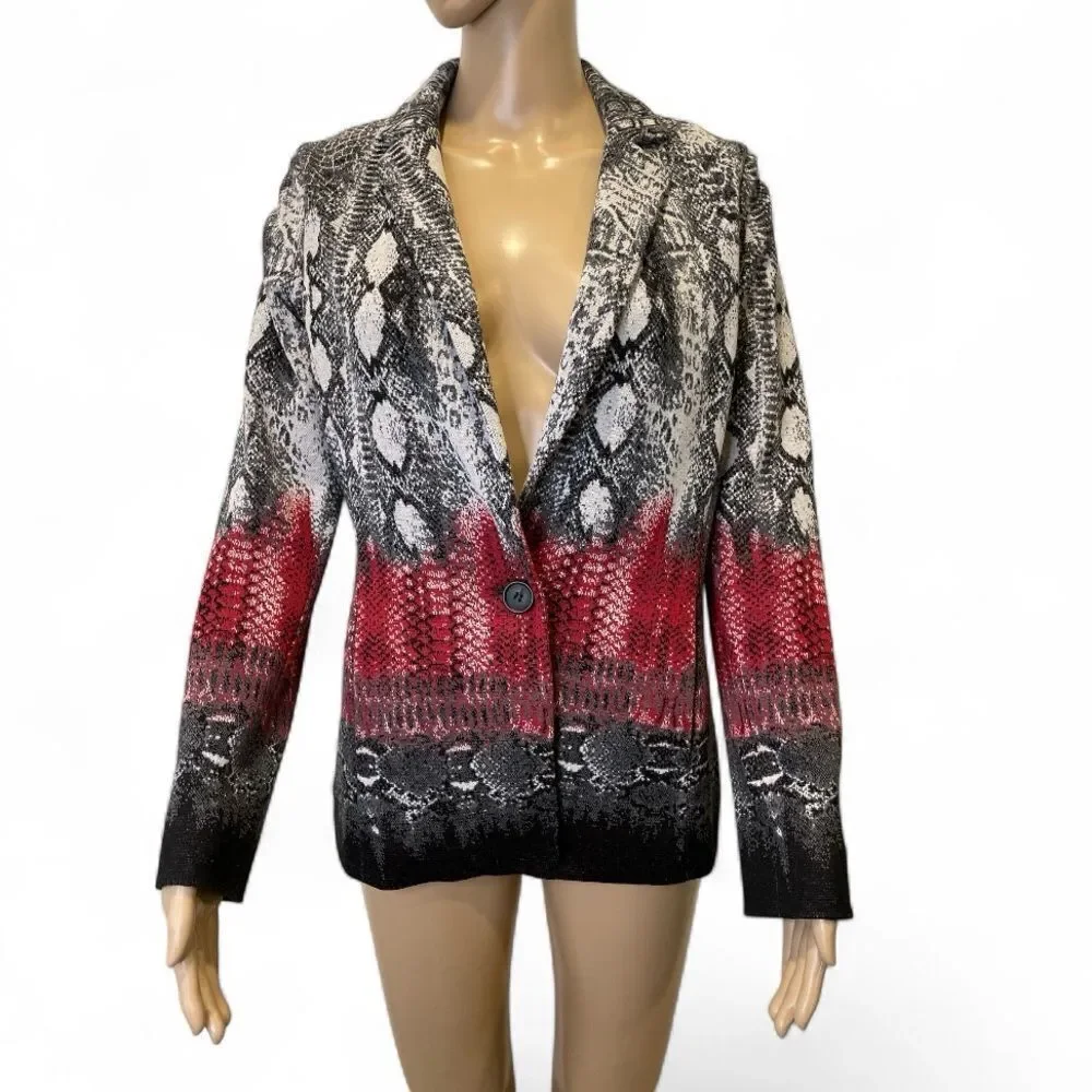 Yoana Baraschi Stylish Women's Urban Reptile Blazer Jacket Size M - Picture 1 of 4